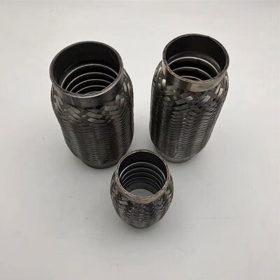 45 X 200mm Size Auto Exhaust Flexible Pipe Wire Braided Meshed Outer Surface