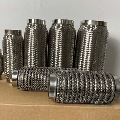 SS Auto Exhaust Flexible Pipe With Nipple Extension 60 X 80mm Diameter